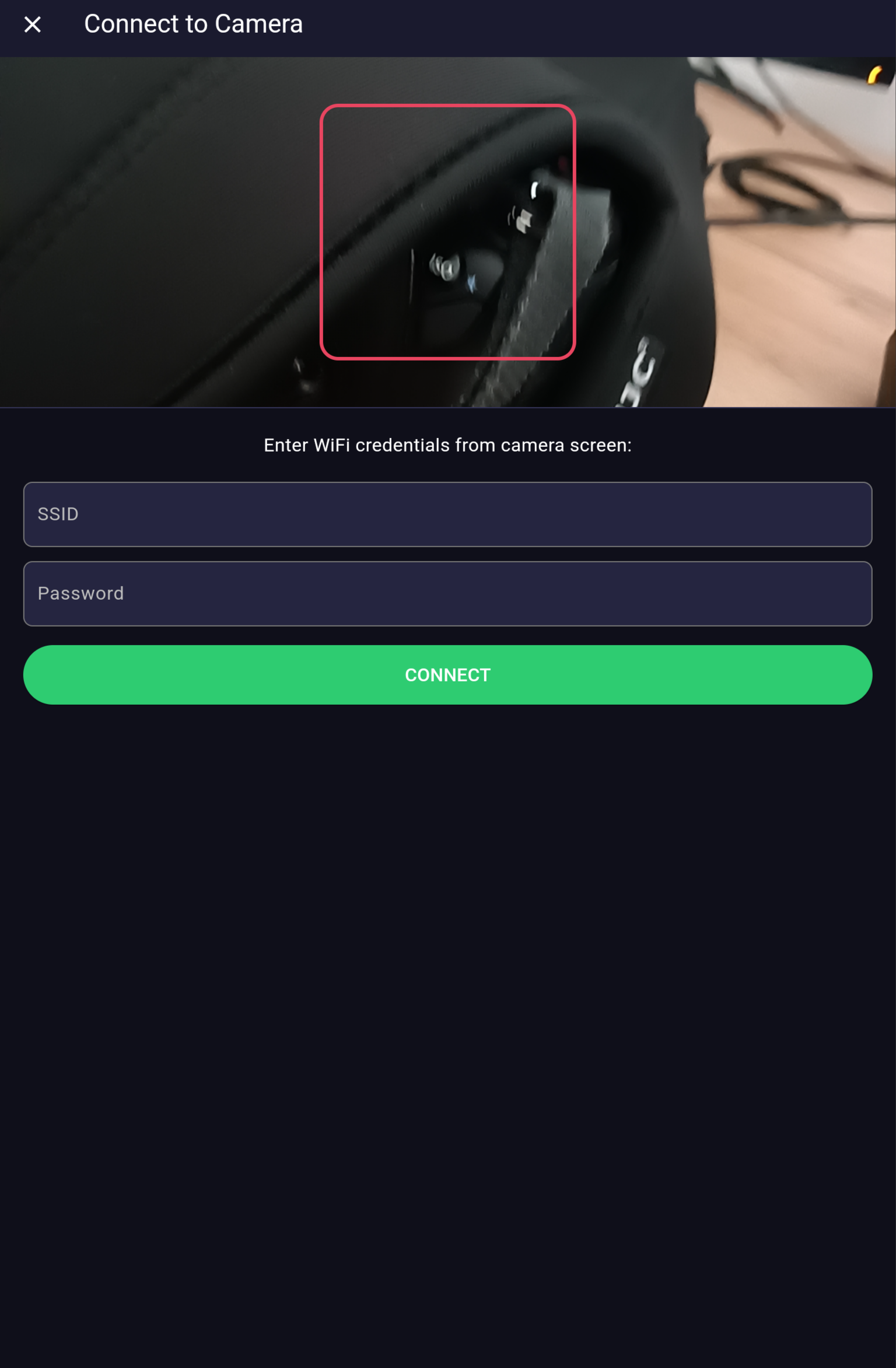 Olympus View QR code scan to connect to Olympus camera WiFi